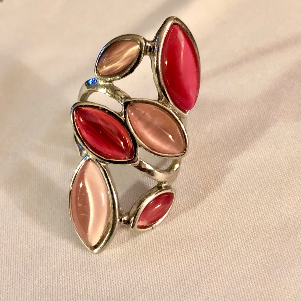 Silver & pink Old Navy ring like new.